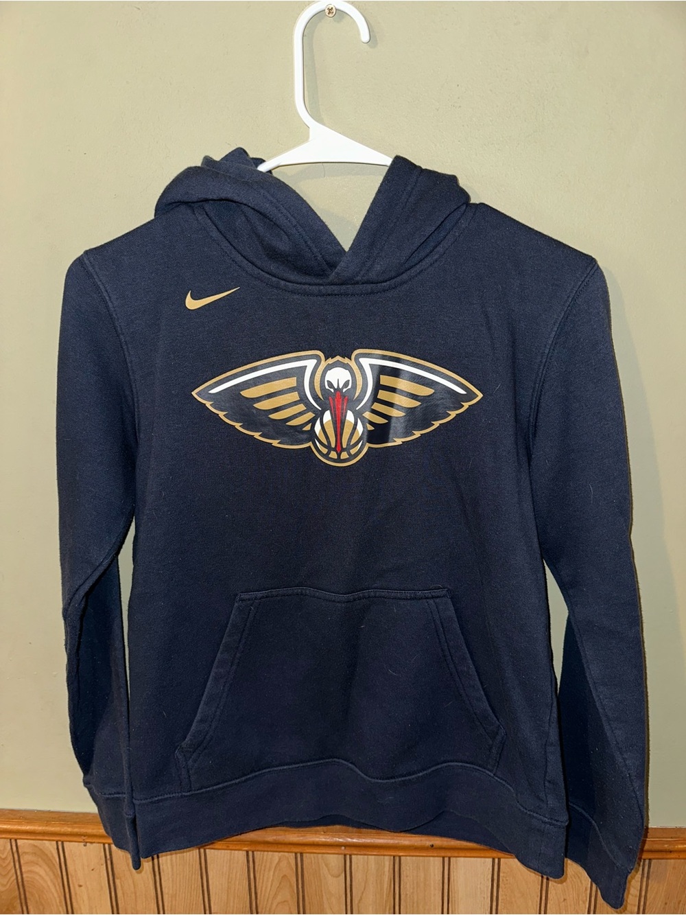 Nike Navy Kids Hoodie with Pelicans Logo